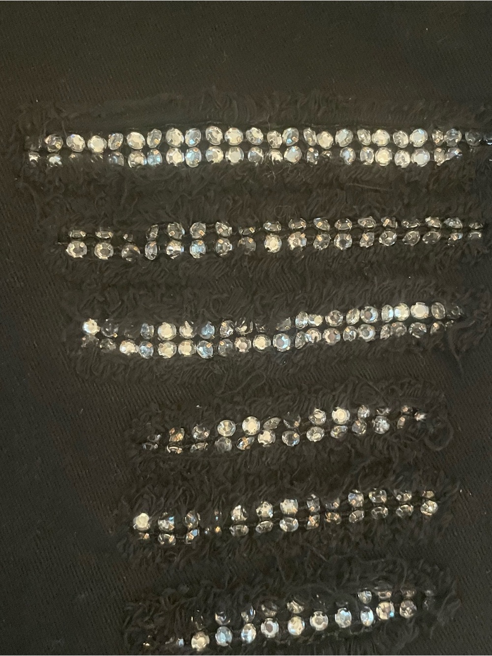 Black Rhinestone Distressed Mini Skirt - Picture 6 of 12